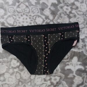 Victoria's Secret Black and Pink Dot Briefs